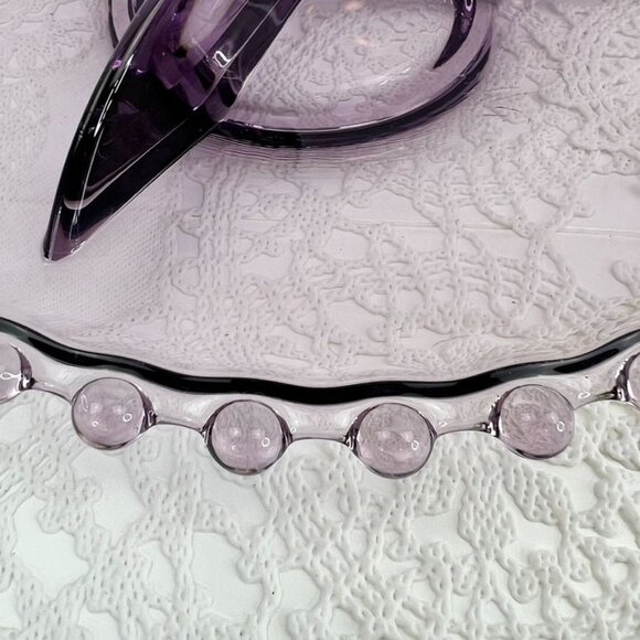 Vintage Imperial Candlewick 3 Part Divided Dish Tray Amethyst Purple Glass 9" - Picture 2 of 9